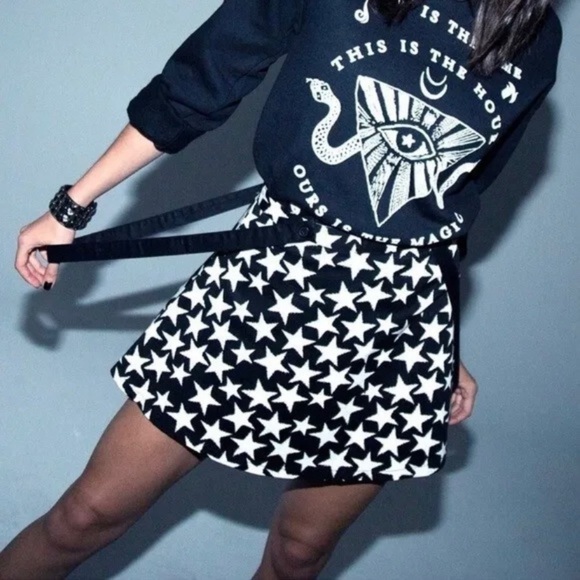 Tripp NYC Daang Goodman Black & White Star Suspender Skirt NWT - Picture 1 of 7